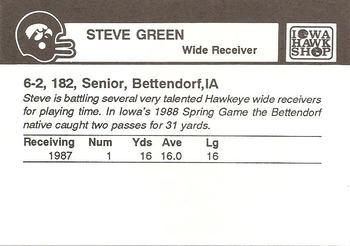 1988 Iowa Hawkeyes #NNO Steve Green Back