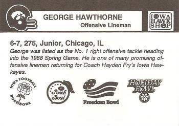 1988 Iowa Hawkeyes #NNO George Hawthorne Back