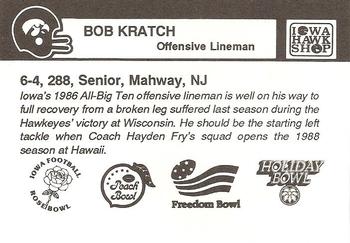 1988 Iowa Hawkeyes #NNO Bob Kratch Back