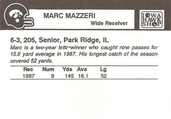 1988 Iowa Hawkeyes #NNO Marc Mazzeri Back
