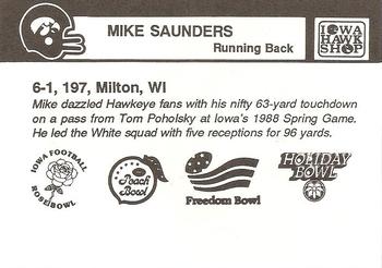 1988 Iowa Hawkeyes #NNO Mike Saunders Back