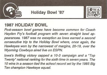 1988 Iowa Hawkeyes #NNO Holiday Bowl 1987 Back