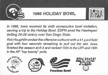 1988 Iowa Hawkeyes #NNO Holiday Bowl 1986 Back