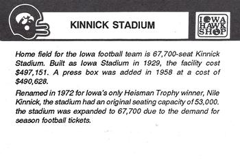 1988 Iowa Hawkeyes #NNO Kinnick Stadium Back