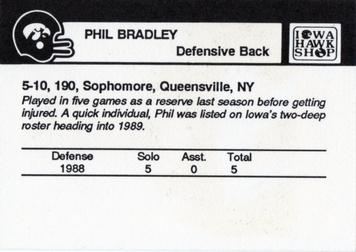 1989 Iowa Hawkeyes #NNO Phil Bradley Back