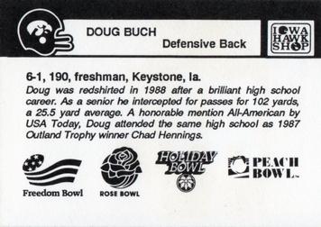 1989 Iowa Hawkeyes #NNO Doug Buch Back