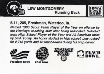 1989 Iowa Hawkeyes #NNO Lew Montgomery Back