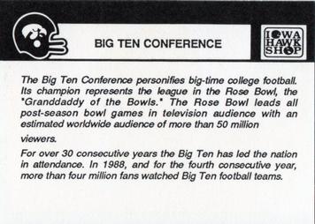 1989 Iowa Hawkeyes #NNO Big Ten Conference Back