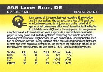 1993 Iowa Hawkeyes #NNO Larry Blue Back