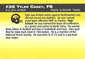 1993 Iowa Hawkeyes #NNO Tyler Casey Back