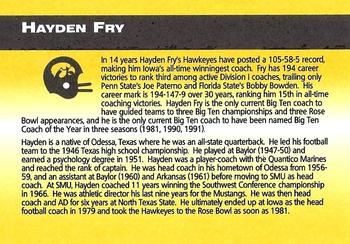 1993 Iowa Hawkeyes #NNO Hayden Fry Back
