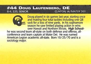 1993 Iowa Hawkeyes #NNO Doug Laufenberg Back