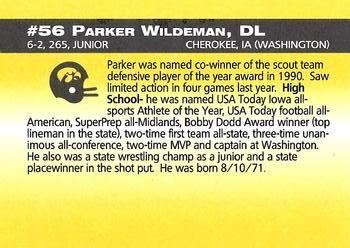 1993 Iowa Hawkeyes #NNO Parker Wildeman Back