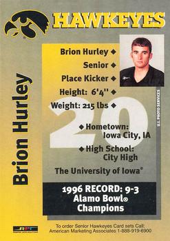 1997 Iowa Hawkeyes #NNO Brion Hurley Back