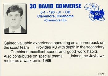 1992 Kansas Jayhawks #NNO David Converse Back