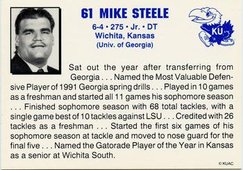 1992 Kansas Jayhawks #NNO Mike Steele Back