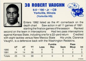 1992 Kansas Jayhawks #NNO Robert Vaughn Back