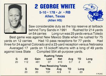 1992 Kansas Jayhawks #NNO George White Back