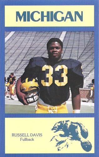1977 Michigan Wolverines Postcards #NNO Russell Davis Front