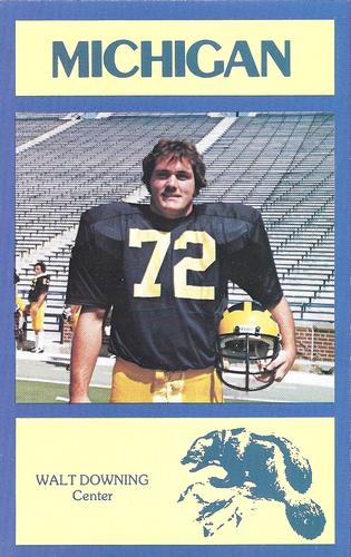 1977 Michigan Wolverines Postcards #NNO Walt Downing Front