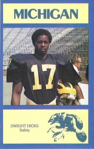 1977 Michigan Wolverines Postcards #NNO Dwight Hicks Front