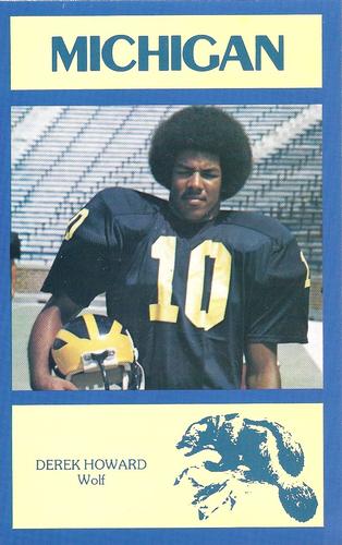 1977 Michigan Wolverines Postcards #NNO Derek Howard Front