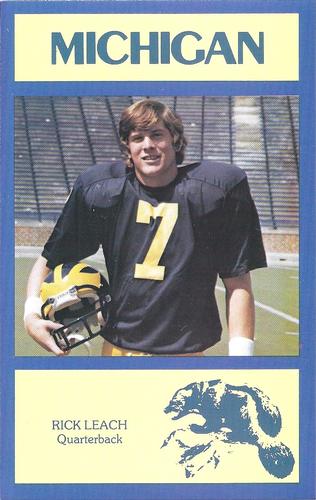 1977 Michigan Wolverines Postcards #NNO Rick Leach Front