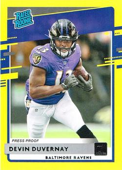 2020 Donruss - Press Proof Yellow #329 Devin Duvernay Front