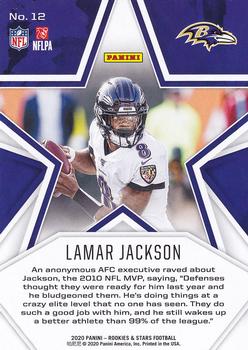 2020 Panini Rookies & Stars #12 Lamar Jackson Back