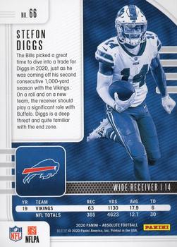2020 Panini Absolute - Blue #66 Stefon Diggs Back