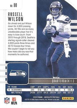 2020 Panini Absolute - Blue #80 Russell Wilson Back
