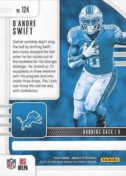 2020 Panini Absolute - Green #124 D'Andre Swift Back