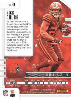 2020 Panini Absolute - Red #30 Nick Chubb Back