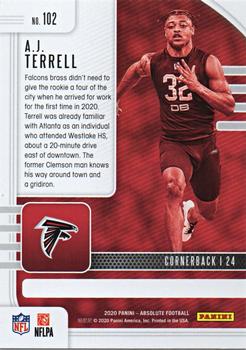 2020 Panini Absolute - Red #102 A.J. Terrell Back