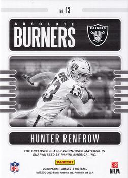 2020 Panini Absolute - Absolute Burners #13 Hunter Renfrow Back