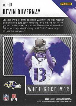 2020 Panini Absolute - Introductions #I-DD Devin Duvernay Back