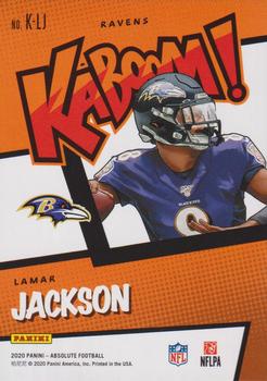 2020 Panini Absolute - Kaboom #K-LJ Lamar Jackson Back
