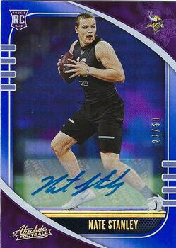 2020 Panini Absolute - Signature Rookies Spectrum Blue #182 Nate Stanley Front