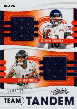 2020 Panini Absolute - Team Tandem Materials #14 Mitchell Trubisky / Anthony Miller Front