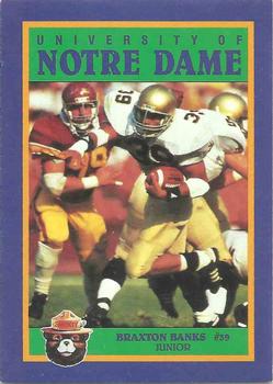 1988 Notre Dame Fighting Irish Smokey #NNO Braxston Banks Front