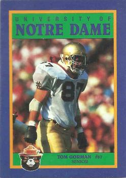 1988 Notre Dame Fighting Irish Smokey #NNO Tom Gorman Front