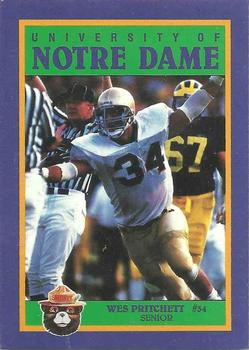 1988 Notre Dame Fighting Irish Smokey #NNO Wes Pritchett Front