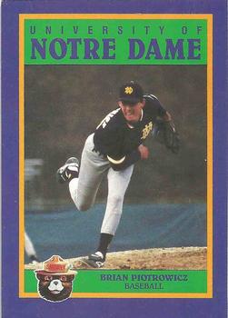 1988 Notre Dame Fighting Irish Smokey #NNO Baseball Front