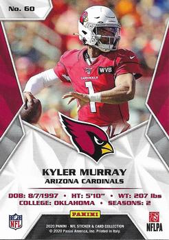2020 Panini Sticker & Card Collection - Cards #60 Kyler Murray Back