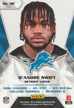 2020 Panini Sticker & Card Collection - Cards #90 D'Andre Swift Back
