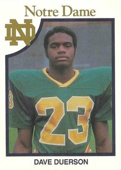 1990 Notre Dame Fighting Irish Greats #15 Dave Duerson Front
