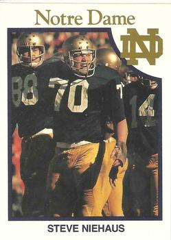 1990 Notre Dame Fighting Irish Greats #21 Steve Niehaus Front