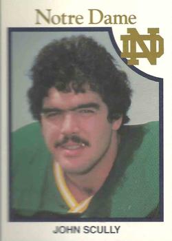 1990 Notre Dame Fighting Irish Greats #22 John Scully Front