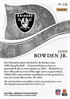 2020 Panini Immaculate Collection #132 Lynn Bowden Jr. Back