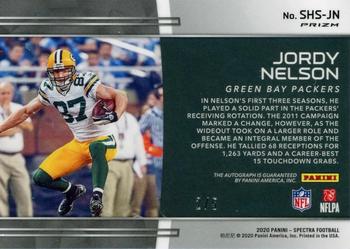 2020 Panini Spectra - Sky High Signatures Neon Pink #SHS-JN Jordy Nelson Back